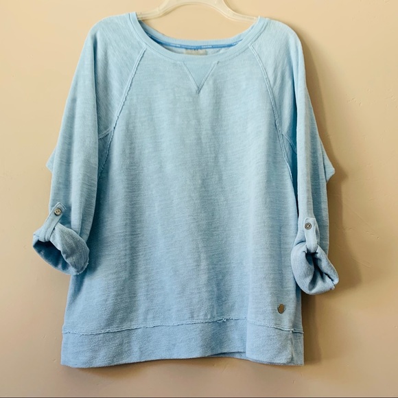 Calvin Klein Tops - Calvin Klein Performance Blue Raw Edge Seam Top M
